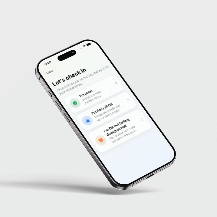 DailyOK iOS application screen showing the carer experience